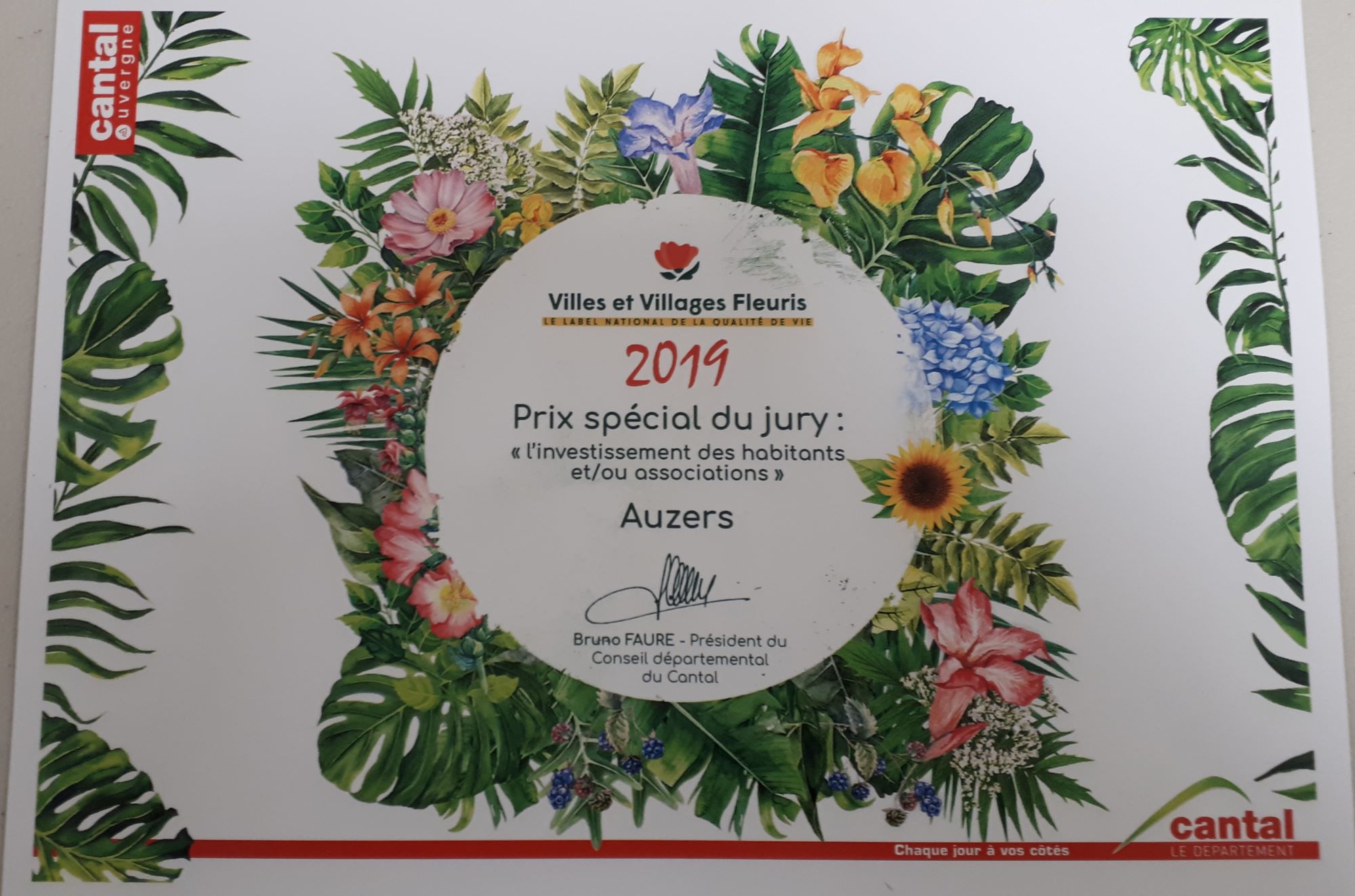 Diplome Villes et Villages fleuris 2019